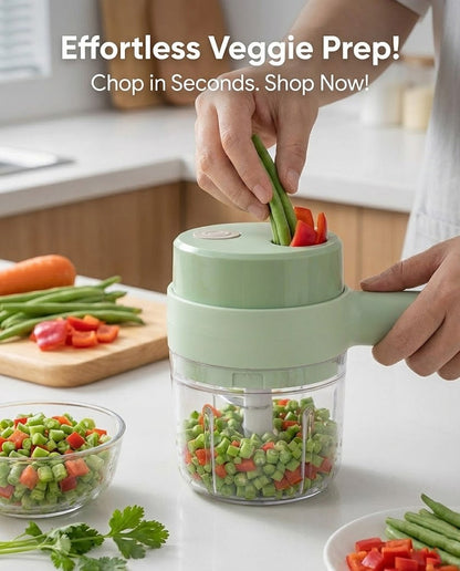 Multipurpose Hand Operated Electric Vegetable Cutter Set