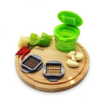 Garlic Cutter/Chopper/Crusher for Kitchen (Green, 1 Pc)