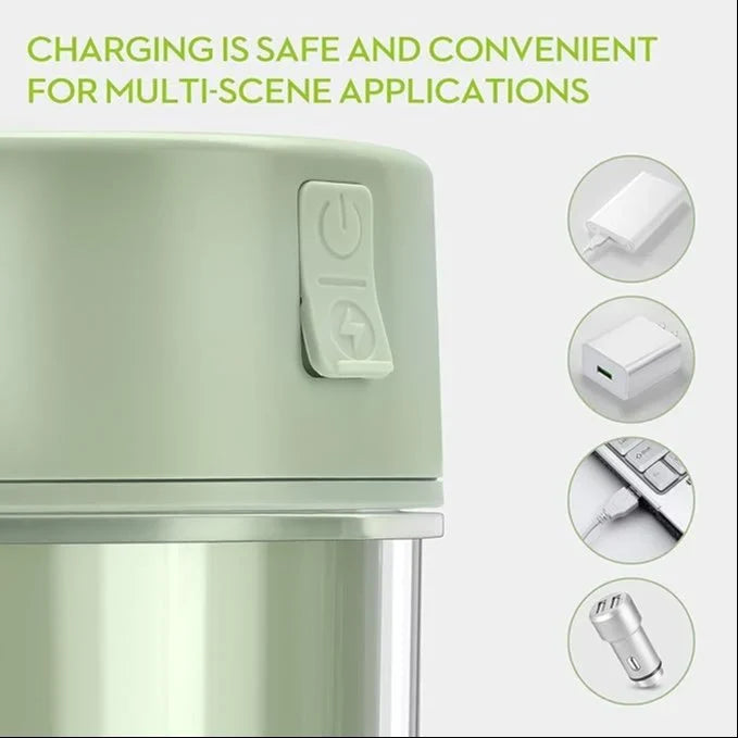 Portable Crusher Juicer With Handle & Straw, USB Rechargeable Multi Blades (420 ML)